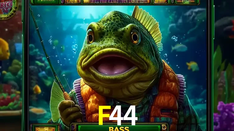 Personagem de peixe pescador do popular jogo de slot com tema de pescaria, uma das emocionantes opções de caça-níqueis para jogar e ganhar no cassino F44.