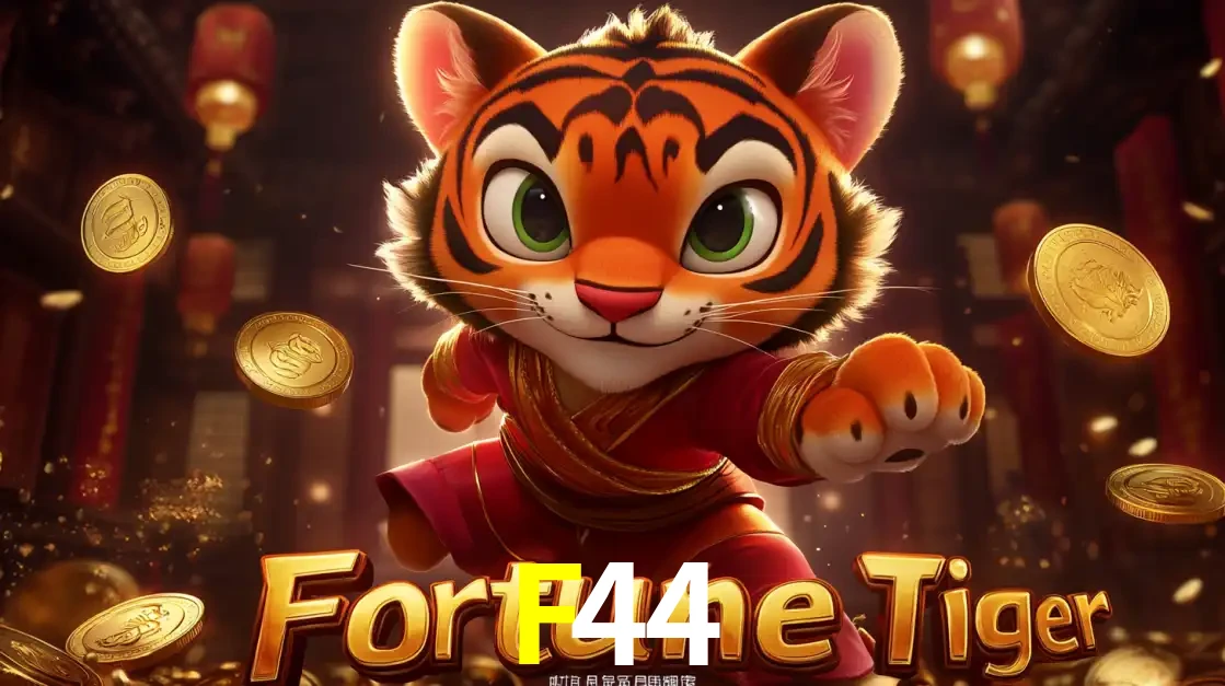 O carismático mascote do jogo de slot Fortune Tiger, um tigre fofo em pose de artes marciais, pronto para trazer sorte e multiplicadores de ganhos no cassino online F44.
